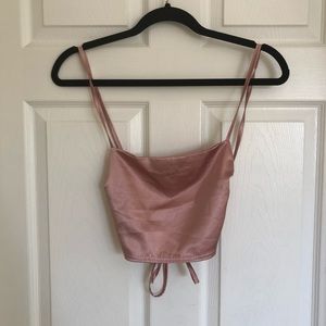 silk tie back top